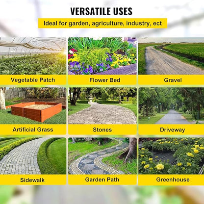 Happybuy 3FTx300FT Weed Barrier Landscape Fabric Heavy Duty 3.2OZ, Woven Weed Blocker Gardening Mat, Garden Weed Control Fabric, Geotextile Drainage Fabric, Driveway Fabric Landscaping Ground Cover