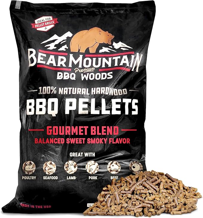 Bear Mountain All Natural Gourmet Blend Wood Pellets for Smoker, Grill & BBQ, 20 Lbs