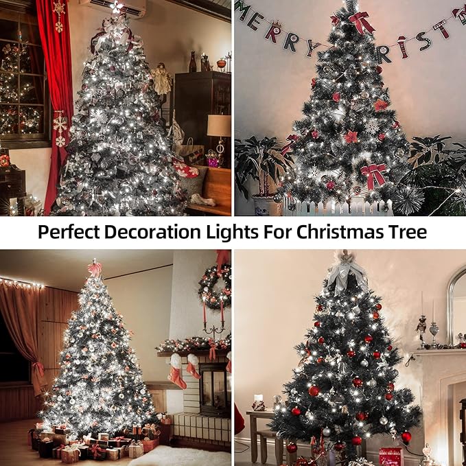 1000 LED 328ft 8 Modes with Timer Christmas String Lights IP55 Outdoor Waterproof UL Certificated Indoor Fairy Lights Garden Patio Wedding Christma Trees Parties Decoration White Light