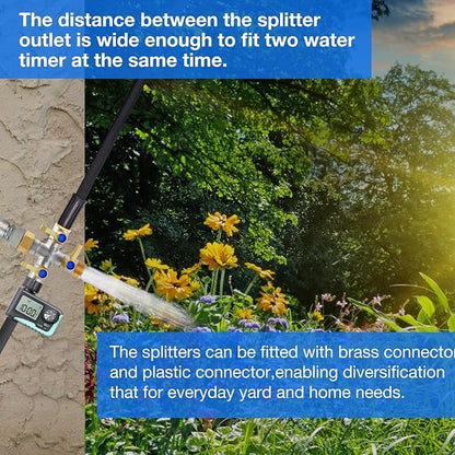 Brass Garden Hose Splitter, 3 Way Hose Splitter, Outdoor Hose Splitter, GHT 3/4 In, Female Inlet And 3 Way 3/4 In (Increase Flow Style) (silver)