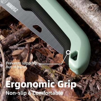 PrunePro Folding Saw Pruning Hand Saw for Wood Cutting with Triple-Cut SK5 Blade Camping Saw for Tree Trimming Gardening Work Foldable Saws