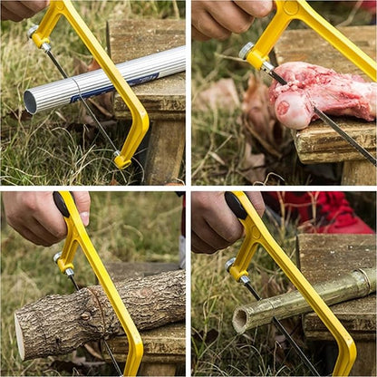 6 in. Mini Hacksaw Set - 150mm Extra Fine Cut Hack Saw Sets and 3pcs Extra Bi-Metal Blades for Wood and Metal