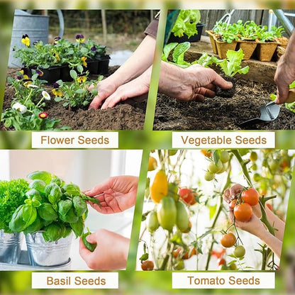 Garden Tools 8-Piece,Wicker Garden Basket with Handle,Gardening Tool Set Gardening Supplies,Outdoor Weed Puller Tool Organizer,Ideal Gifts for Women Men