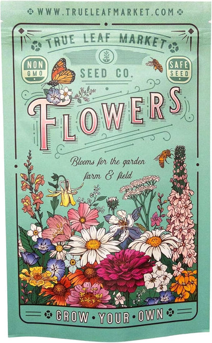 All Annual Wildflower Mix Seeds for Planting - 4 Oz ~4,000+ Seeds - 21 Varieties Including California, Indian Blanket, Scarlet Flax, & More - Attracts Pollinators - Bulk Wildflower Seed