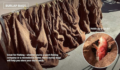 Burlap Bags 22" x 36" - Great for Planting/Gardening - Kids Sack Bag - Plant Covers - Sacks Burlap by Sandbaggy (1 Bag)