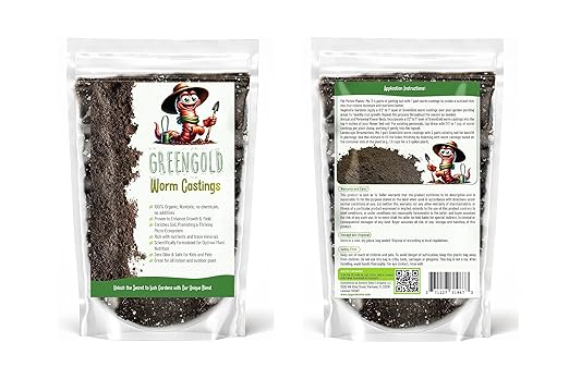 Organic Worm Castings Premium Worm Castings Fertilizer for Nutrient-Rich Soil and Healthy Growth (2 QUARTS)