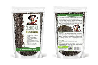 Organic Worm Castings Premium Worm Castings Fertilizer for Nutrient-Rich Soil and Healthy Growth (2 QUARTS)