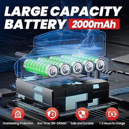 Electric Pruning Shears - Upgraded Safe design & 2pcs 21V 2000mAh Enhanced Battery, Electric pruner Use Alloy Blades, Pruning Diameter 25-35mm, Cordless pruner for Tree, Branch, and Grass Trimming