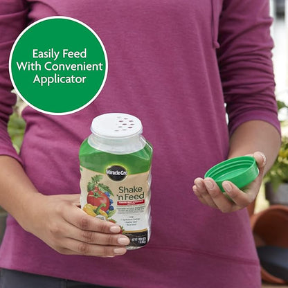 Miracle-Gro Shake 'N Feed Tomato, Fruit and Vegetable Plant Food, For In-Ground and Container Plants, Feeds up to 3 Months, 1 lb.