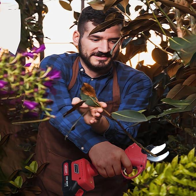 Electric Pruning Shears, 1.2"30mm Cordless Pruning Shears, 20V 2.0Ah Li-ion Battery Pruning Shears, Brushless Motor Electric Shears For Gardening, SK5 Blade Electric Pruners Cordless JOVANT