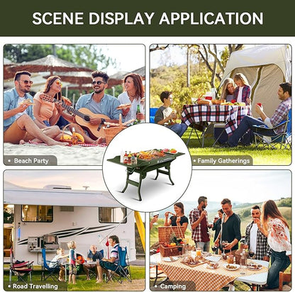 Portable Charcoal Grill Foldable Grills BBQ Grill Charcoal Small Grill for Travel, Camping, Outdoor Cooking, Backyard, Hiking, Patio Garden, Picnics, Green