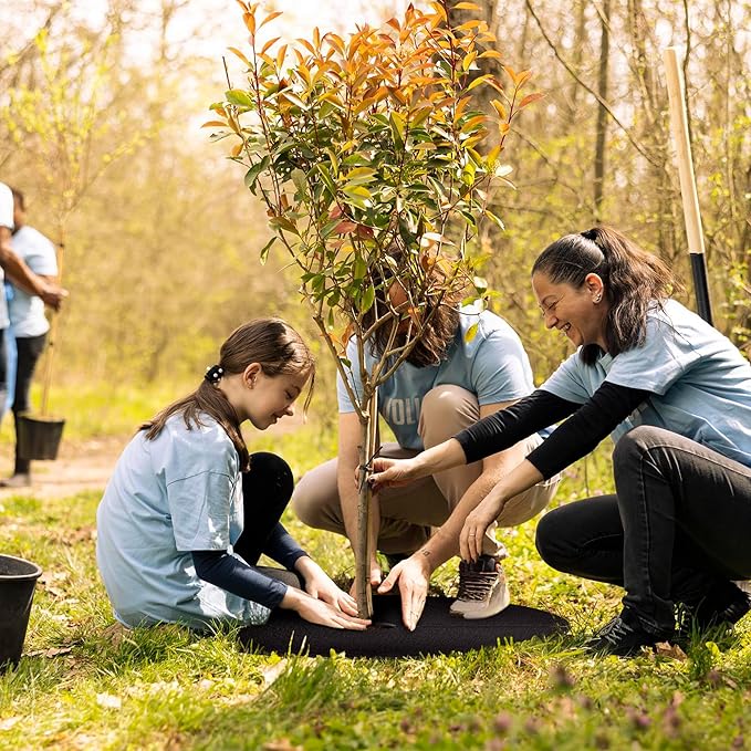 32.5 Inch Non-Woven Tree Mulch Ring,Reusable Tree Weed Barrier Mat,Degradable Tree Mulch Used to inhibit Weed Growth and Landscape Weed Control Plant Root Protection (6Pack)