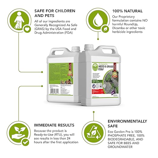 ECO Garden PRO - Organic Vinegar Weed Killer | Kid/Pet Safe | Clover Moss, Green Grass & Poison Ivy Killer for Lawns | Spray Ready Glyphosate Free Herbicide (1 Gallon)