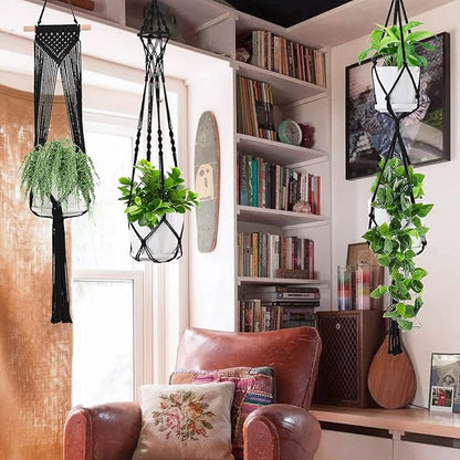 Macrame Plant Hangers, 6Pack Hanging Planters for Indoor Plants w/ 6 Set Hangers Kit Handmade Macromay Plant Hangers Indoor Flower Pots Holder Stand for Boho Home Décor (POTS NOT Included)