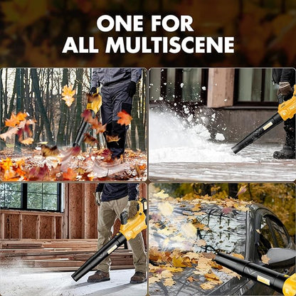 Leaf Blower Cordless - 2025 Update 150000RPM & 3 Speed Levels Electric Leaf Blower with 2 x 4.0Ah Battery and Charger, Extension Tube Blower for Lawn Care, Yard, Garage, Blowing Leaves, Dust or Snow