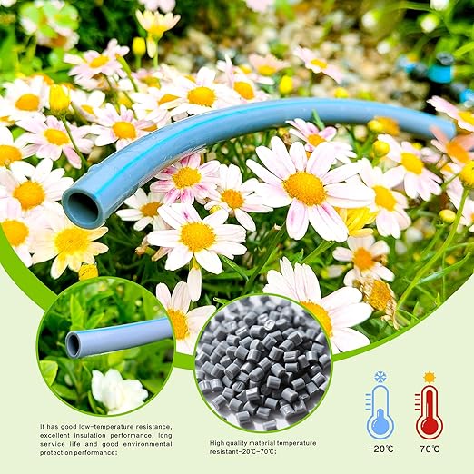 Drip Irrigation System Kit 230FT - Automatic Watering System with Quick Connector, Complete Water Irrigation System for Garden Lawn with 12mm 6mm Irrigation Tubing Adjustable Emitters