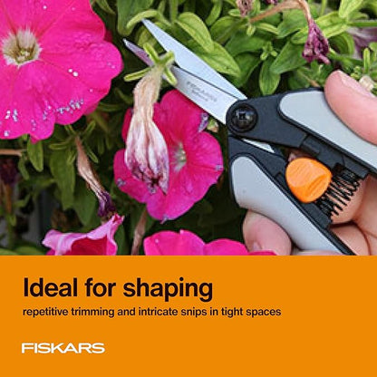 Fiskars 15pc Micro-Tip Pruning Snip Set, Precision Stainless Steel Blades, Softgrip Handles for Deadheading, Trimming & Shaping Small Plants