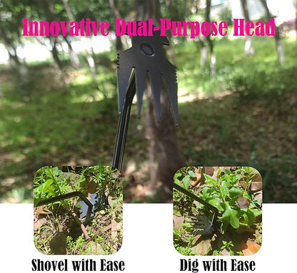 Hand Weed Puller Dual-Action 4-Claw Weeder with Ergonomic Grip Garden Tool for Efficient Root Removal Precision Weed Extraction Ideal for Garden Enthusiasts