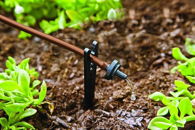 Raindrip SDFSTH1P Automatic Drip Irrigation Watering Kit with Timer for Flowers, Shrubs, and Trees, Waters up to 10 Plants, Includes Timer with Customizable Settings, 2 GPH Drippers
