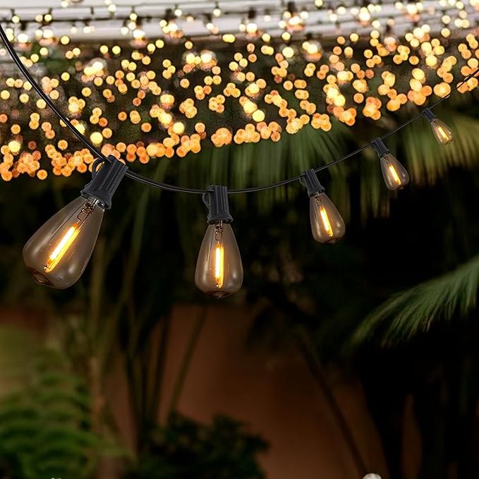 JONATHAN Y JYL8704C 10-Light Indoor/Outdoor 10 ft. Rustic Industrial LED C7 Bulb String Lights Farmhouse, Contemporary, Transitional, Modern, Patio, Porch, Backyard, Black