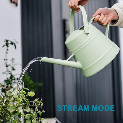 1 Gallon Watering Can Outdoor, Plastic Water Can for Plants with Comfort Grip Handle, Detachable Sprinkler Head