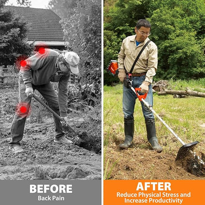 Labor-Saving Handle Tool for Snow Shovels Ergonomic Back-Saving Attachment for Garden Tools Universal Weed Eater Handle Replacement for Snow Shovels, Rakes, Lawn Trimmers, Orange