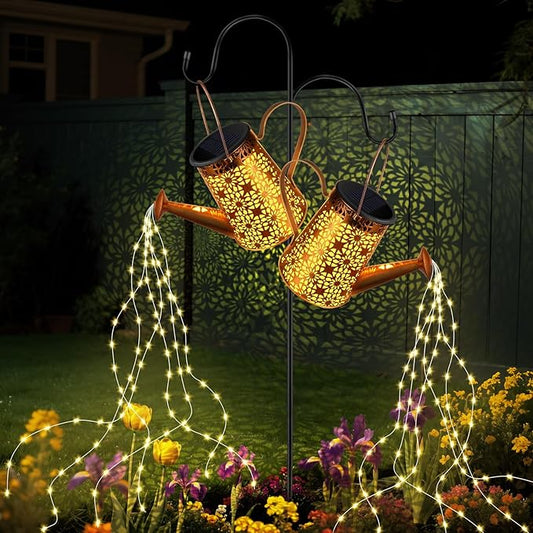 Solar Watering Can with Lights, Large Waterproof Solar Garden Lights Outdoor Garden Decor Metal Solar Powered Lanterns Hanging Landscape Lights for Yard Patio Pathway Lawn Gard (2)
