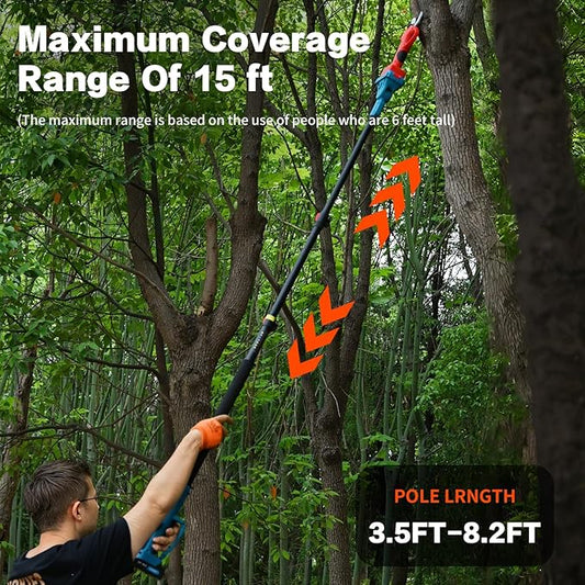 Pole Electric Pruning Shears with Portable Bag.Pole 1.6Inch Electric Pruner for Tree Trimming Pole Tree Trimmer with 1Pcs 2000mAh Batteries(Jovant)