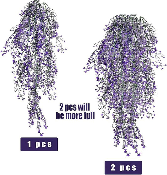 Toprooms Hanging Fake Plants,4 Pcs Faux Eucalyptus Leaf Greenery Vine Plant Faux Plants Fake Ivy Room Decor Home Garden Wedding Party Indoor Outdoor Decorations (4 Pcs Purple)
