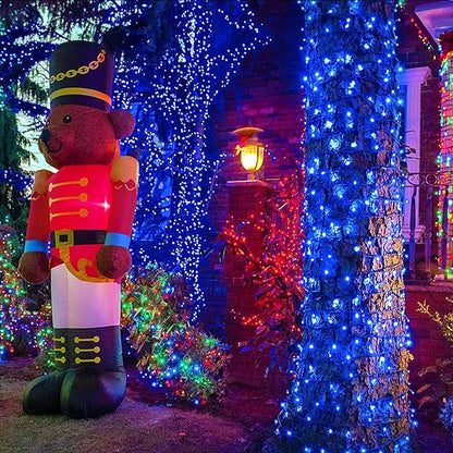 YEGUO 66ft 200 LED Blue Christmas Lights Outdoor Waterproof, Green Wire String Lights Indoor, Twinkle Tree Lights Plug in with Memory Timer