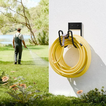 Garden Hose Holder Wall Mount - Water Hose Hanger Heavy Duty Hose Rack for Extension Cords Vacuum Hose