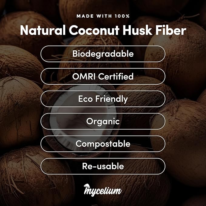 Mycelium Coco Coir Brick Mushroom Growing Kit I Expandable Organic Coconut Fiber Substrate I Indoor Mushroom Cultivation for Starter & Pro Home Growers I OMRI Certified & Non-GMO, 10lbs