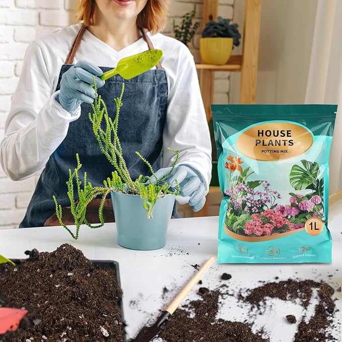 Potting Soil Mix 4qt for Indoor Plants, Organic Houseplant Soil Well Draining Dirt Ready to Use, Fit for House Plant Like Pothos, Philodendron, Monstera, African Violet