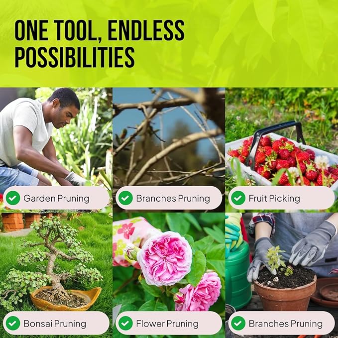 2-Pack Stainless Steel Gardening Scissors, Pruning Shears and Clippers for Gardening