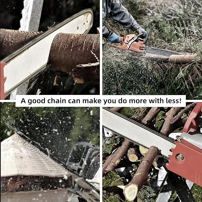 10 Inch Chainsaw Chain S40 3/8" LP Pitch .050" Gauge 40 Drive Links, 10-inch Replacement Chains Compatible with Remington, Greenwork, Sunjoe, Worx, Craftsman Pole Saw-2 Packs