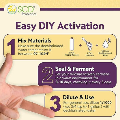 SCD Probiotics ProBio Balance Plus - Make 20X More Soil Conditioner - Super Concentrate Of Effective Beneficial Microorganisms + PNSB Phototrophs - OMRI Listed for Organic Farm Lawn & Garden (1 Liter)