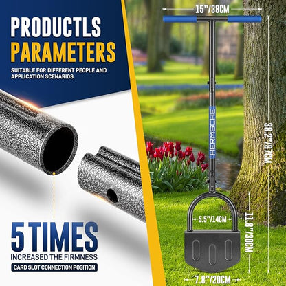 Hand Edger Lawn Tool, Sharp Half Moon Manual Grass Edger Tool with Soft T-Grip Handle for Garden, Yard, Sidewalk, Landscape, 38″