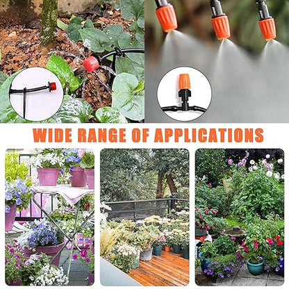 Drip Irrigation System, Irrigation System for Garden with 165FT 1/4 Inch Blank Distribution Tubing, DIY Saving Water Garden Watering System, Automatic Drip Irrigation Kits for Greenhouse Accessories