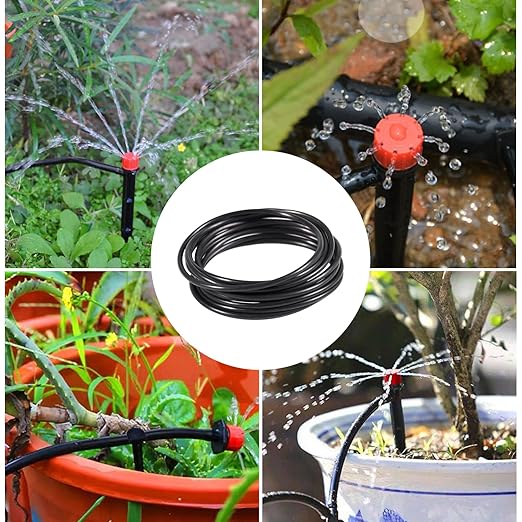 1/4 inch Drip Irrigation Tubing, 16FT Blank Distribution Tubing Drip Irrigation Hose, Garden Watering Drip Line for DIY Drip Irrigation System