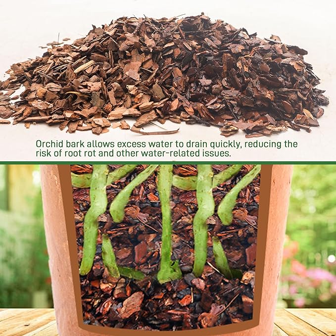 29qt Orchid Bark Horticultural Grade- Natural Mulch for Potted Plants, Root Development of Orchid Plants and Garden Soil Amendment Mix