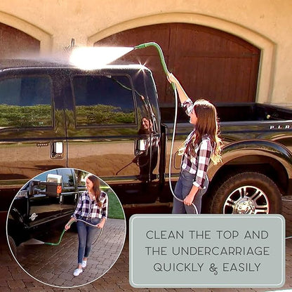 Bernini FlexEnd Garden Wand, Flexible Hose Sprayer with Fireman Nozzle for Versatile Watering and Cleaning - 31" Reach, Forest