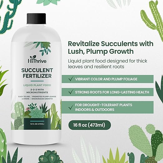 16oz Succulent Fertilizer - Makes 32 Gallons of Succulent Plant Food for Succulents Plants Live, Liquid Fertilizer for Succulents - Promotes Vibrant Leaves, Resilient Roots, and Plump Growth