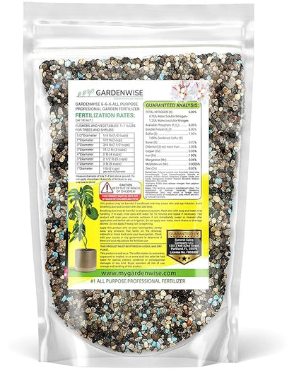 6-6-6 All-Purpose Professional Plant Food Fertilizer; Ideal for Winter Care & Spring Feeding, Perfect Balanced NPK for Indoor and Outdoor Plants (1/2 Quart)