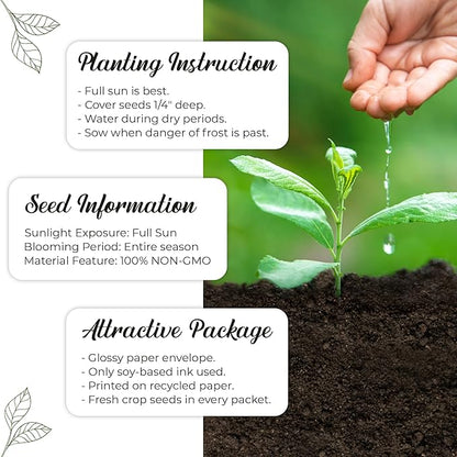 Pack of 20 Pre-Filled Seed Packets Forever in Our Hearts Thoughtful Party Favors for Guests, Funerals, and Memorial Services - Cardinal Wildflower Seed Mix for Year-Round Celebration of Life