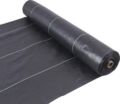 4ft x 180ft Garden Weed Barrier Landscape Fabric,Weed Block Fabric Heavy Duty 3.2OZ,Woven Mulch for Landscaping Ground Cover Weed Control Fabric, Black Garden Bed Liner