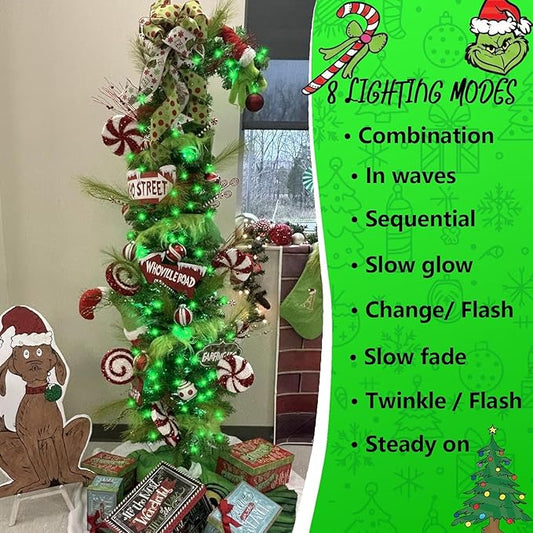 YEGUO 165ft 500 LED Christmas Lights Outdoor Waterproof, 8 Modes Green String Lights Plug in, Twinkle Christmas Tree Lights Indoor with Timer Memory