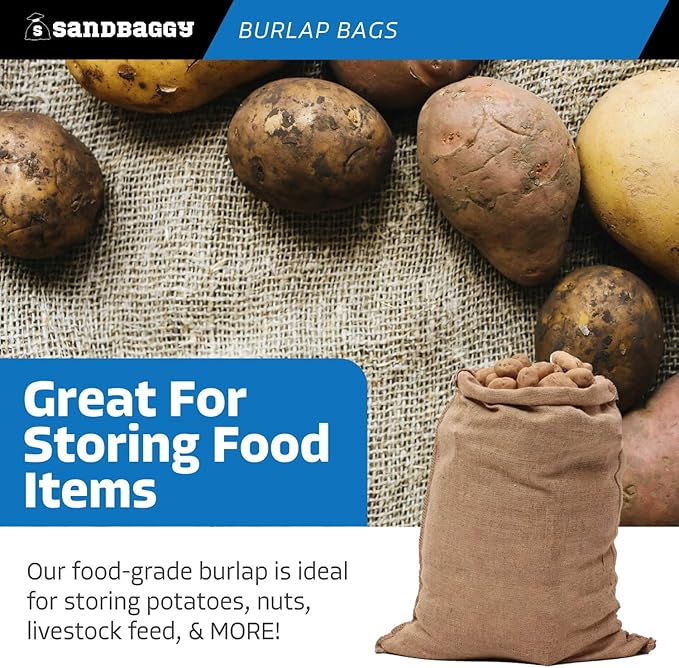 Burlap Bags 22" x 36" - Great for Planting/Gardening - Kids Sack Bag - Plant Covers - Sacks Burlap by Sandbaggy (1 Bag)