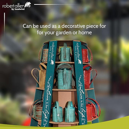 Robert Allen MPT01505 Danbury Metal Watering Can, Surf Light Blue