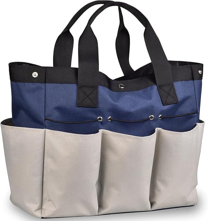 Garden Tool Bag Organizer, Heavy Duty Gardening Tote Bag with 7 Pockets and Zippers Pockets, Garden Home Tool Kits Organizer, (Tools are not included), Gray