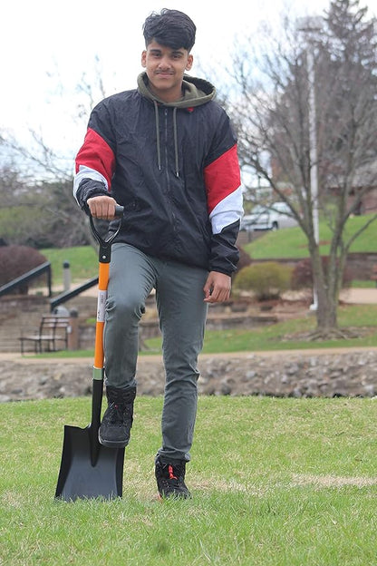 Ashman Heavy-Duty Transfer Shovel (1-Pack) with 41-Inch long Durable Handle and Blade- Ideal for Construction, Landscaping, Gardening, and Snow Removal- Durable, Rust-Resistant, and Multipurpose Scoop